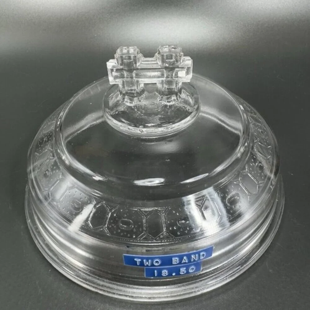 Antique Doyle And Co Two Band Clear Glass Canister Jar Container Manganese 365nm